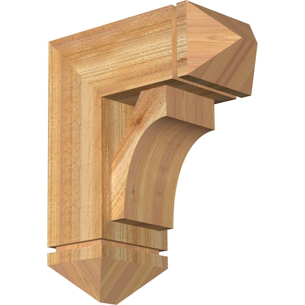Ekena Millwork Westlake Arts and Crafts Rough Sawn Bracket w/ Offset Brace, Western Red Cedar, 8"W x 18"D x 22"H BKT0806X18X22WTL03RWR - main